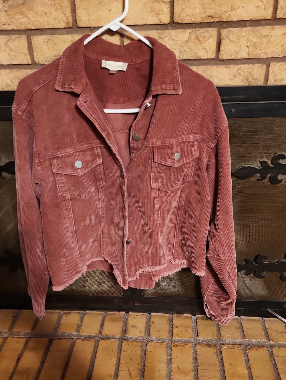Altar'd State Dusty Rose Corduroy Cropped Jacket